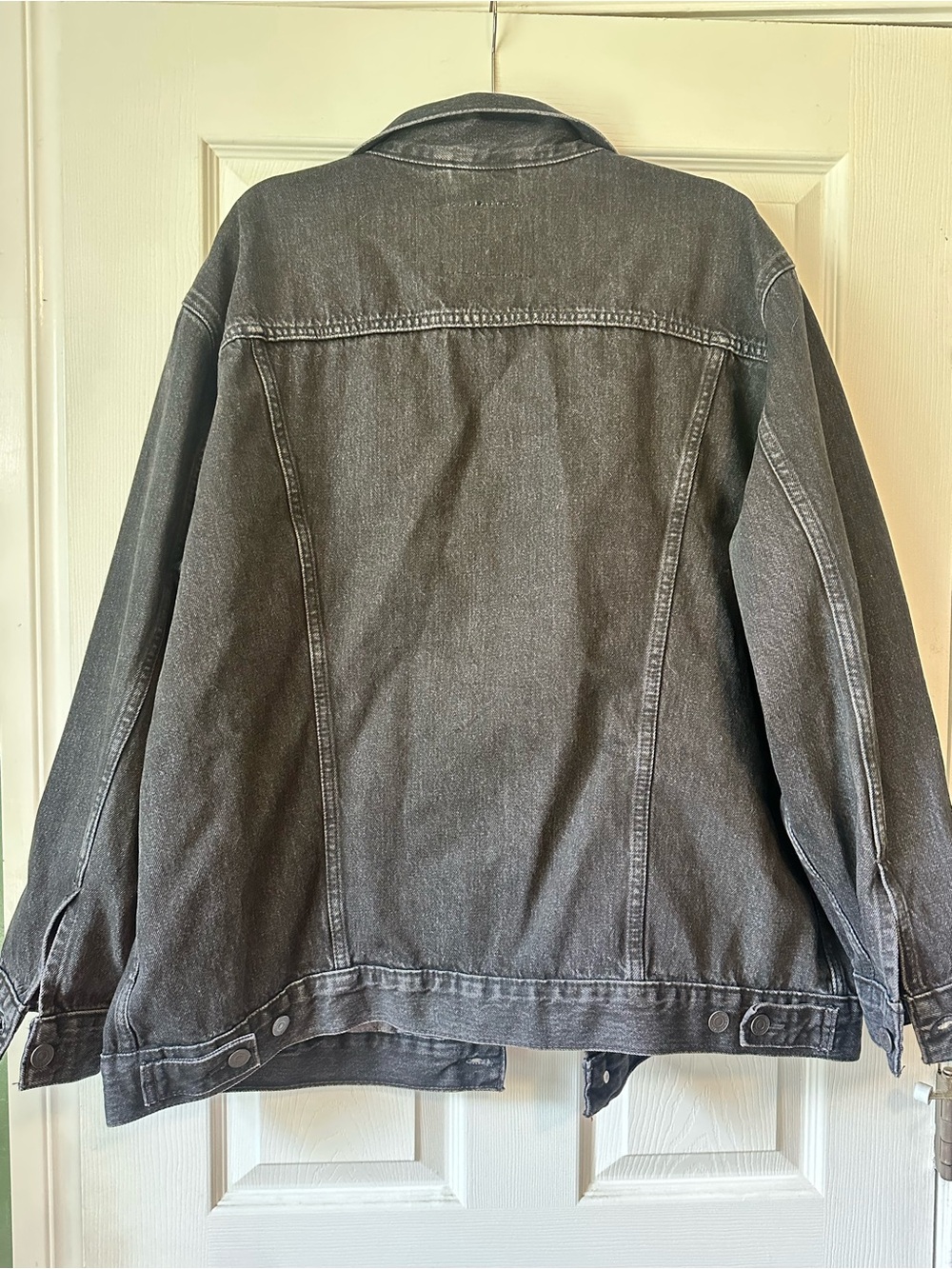 Levi Premium Denim Vintage 1990s Men X Large Black Button Down Trucker Jean Jack - Picture 2 of 8